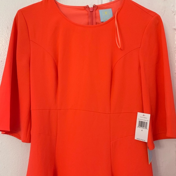 Coral Pop Color Dress - Picture 2 of 8